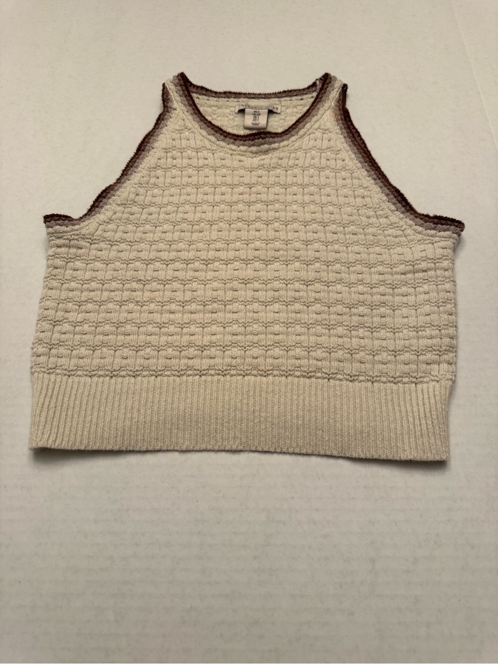 Sincerely Jules Cream Knit Tank Top Size Small Boho Minimalist Sleeveless - Picture 8 of 11